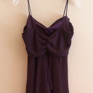 Elegant plum empire-waist prom dress